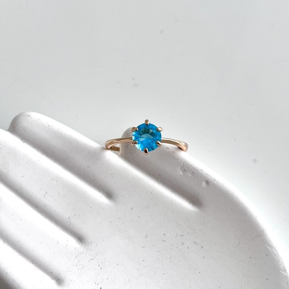 Xuping Mavi Tek Taş Yüzük