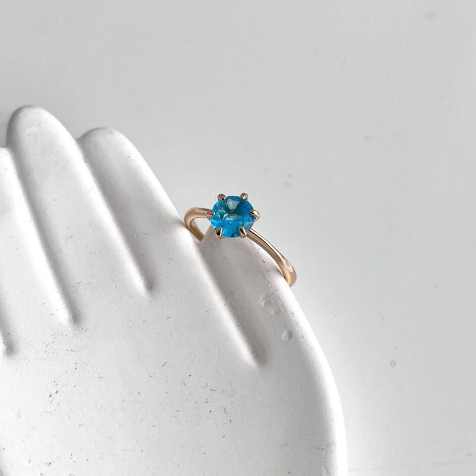 Xuping Mavi Tek Taş Yüzük