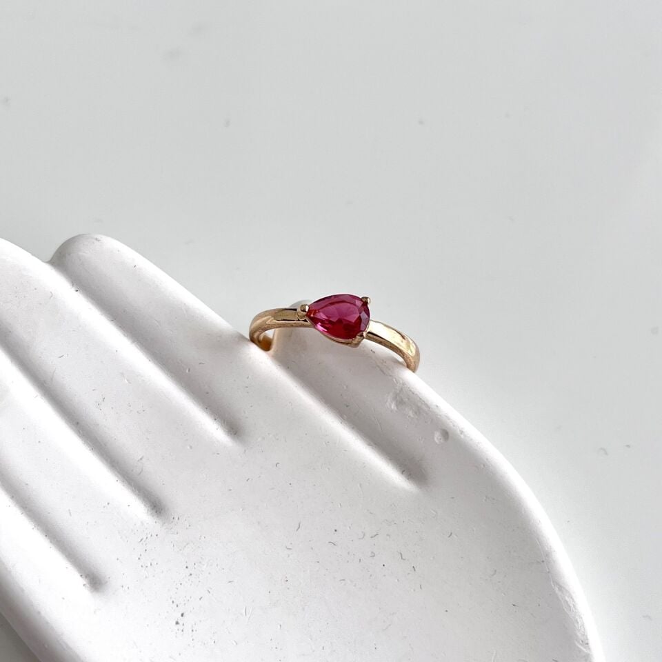 Xuping Tek Taş Kırmızı Yüzük