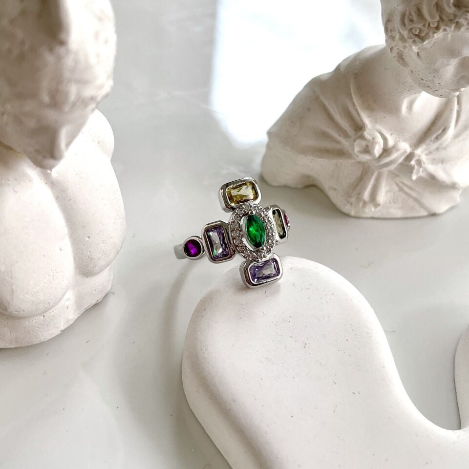 Özel Seri Renkli Taşlı Yüzük