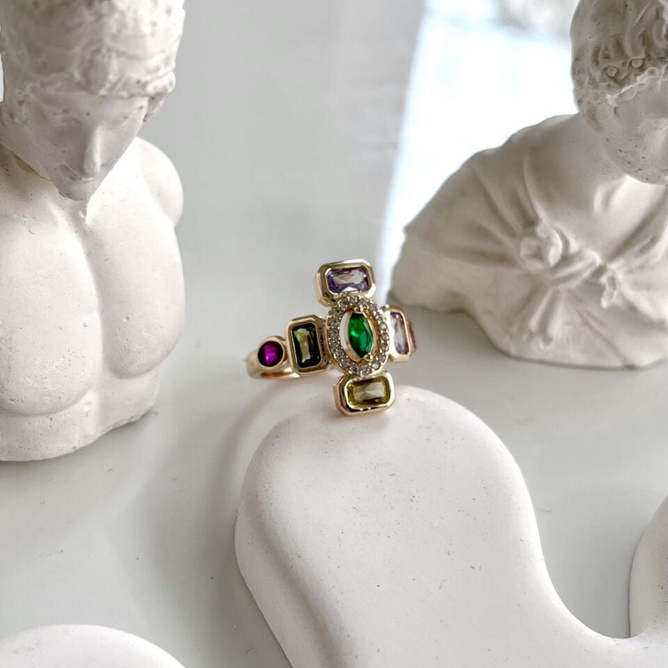 Özel Seri Renkli Taşlı Yüzük