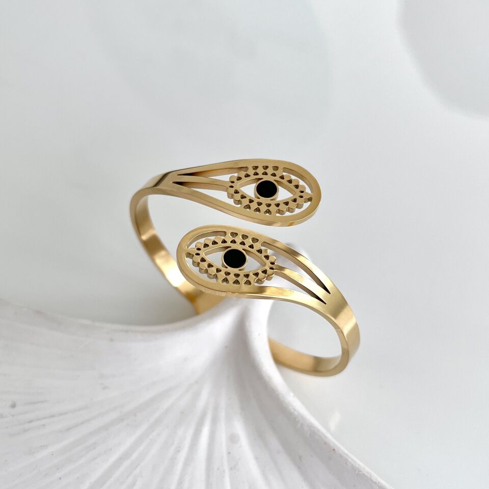 Çelik Siyah Taşlı Kelepçe