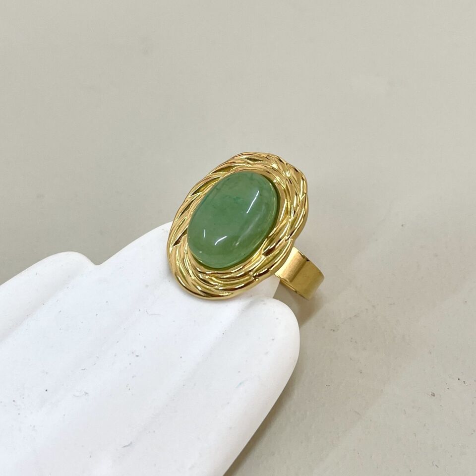 Çelik Aventurin Taşı Yüzük