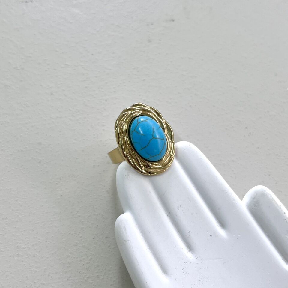 Çelik Turkuaz Taşı Yüzük