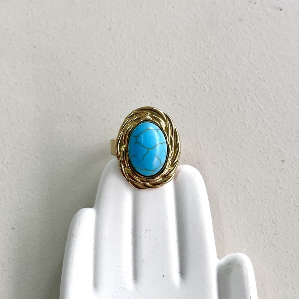 Çelik Turkuaz Taşı Yüzük