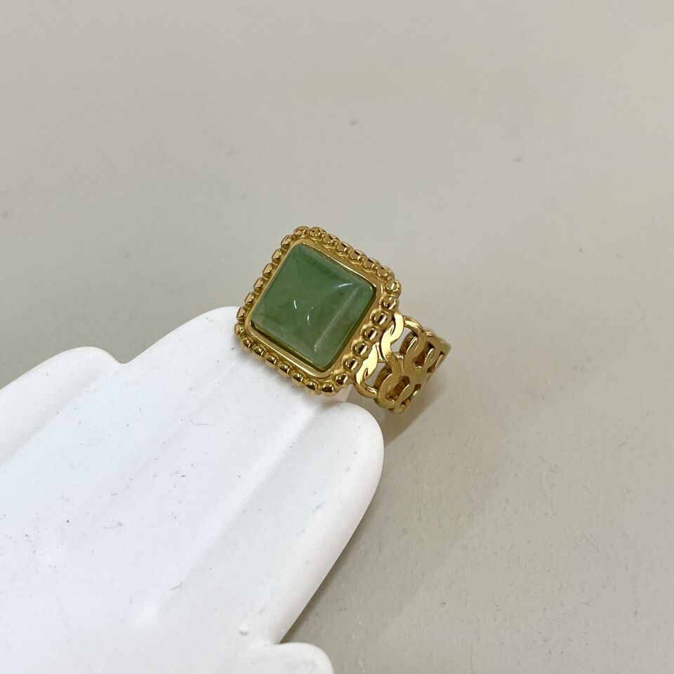 Çelik Aventurin Taşı Yüzük