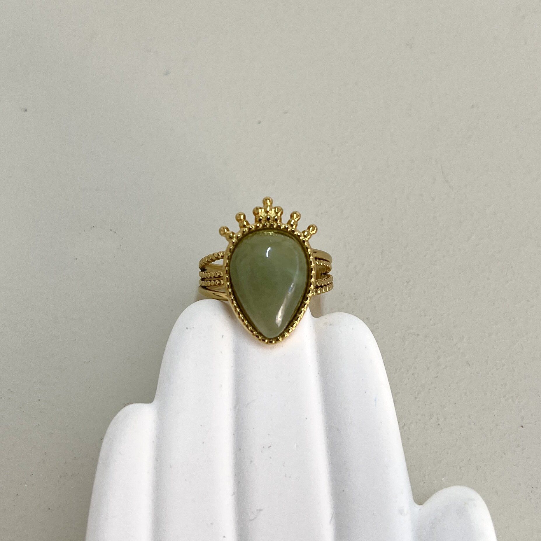 Çelik Aventurin Taşı Yüzük