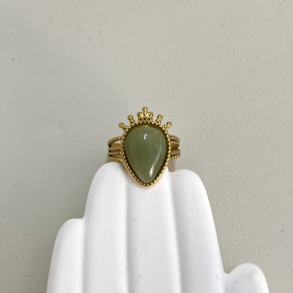 Çelik Aventurin Taşı Yüzük