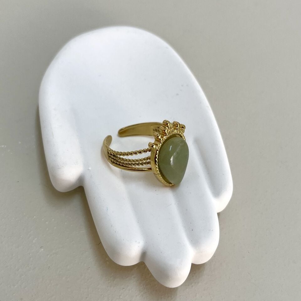 Çelik Aventurin Taşı Yüzük