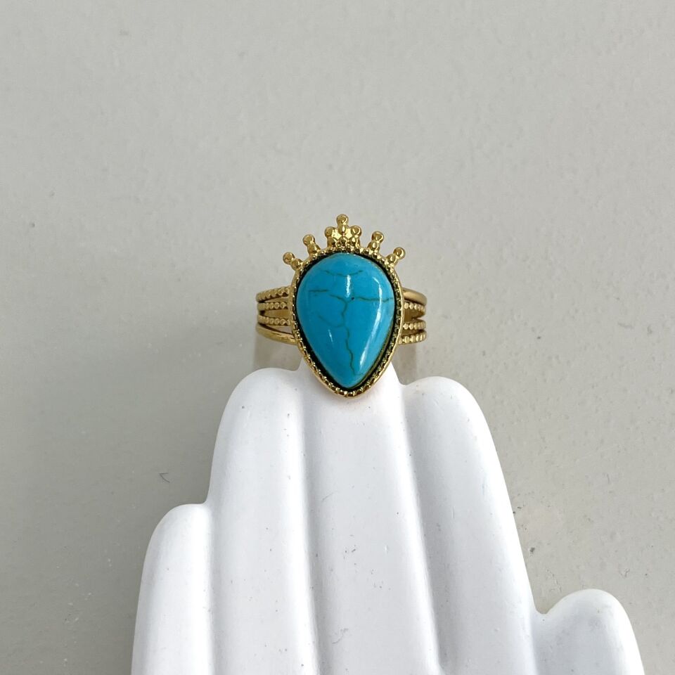 Çelik Turkuaz Taşı Yüzük