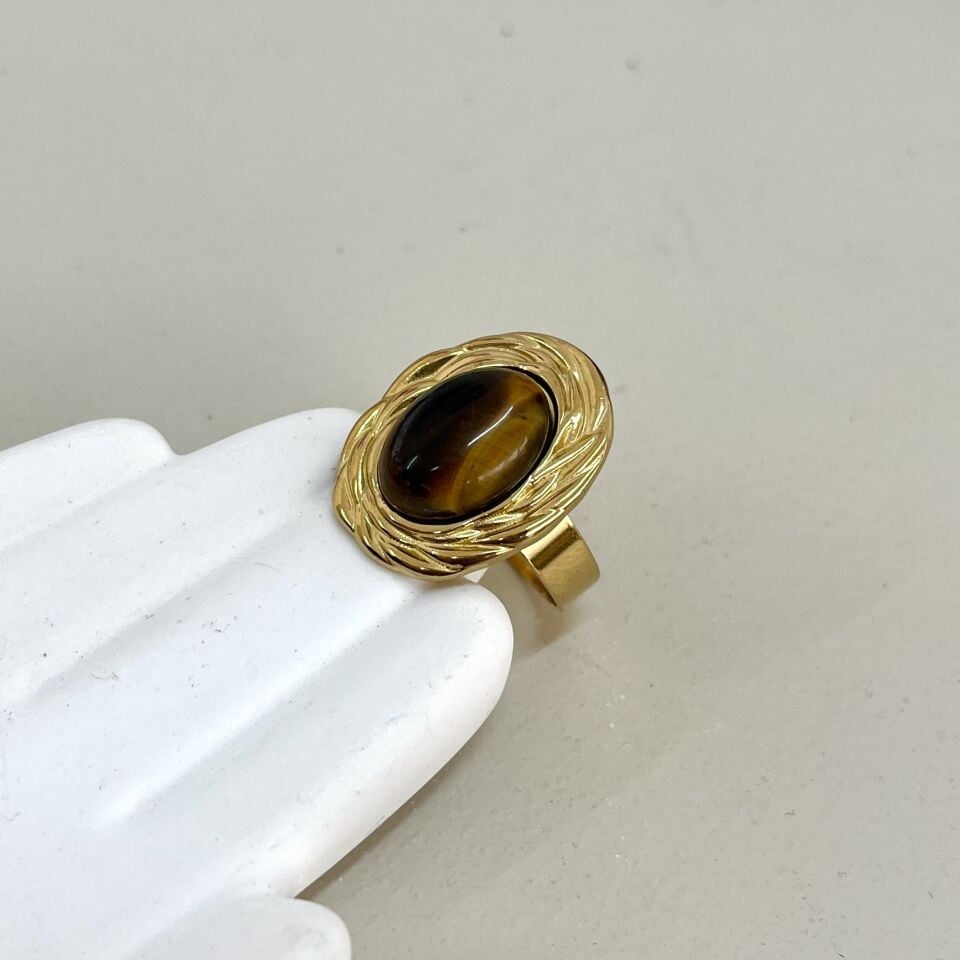 Çelik Kaplangözü Taşı Yüzük