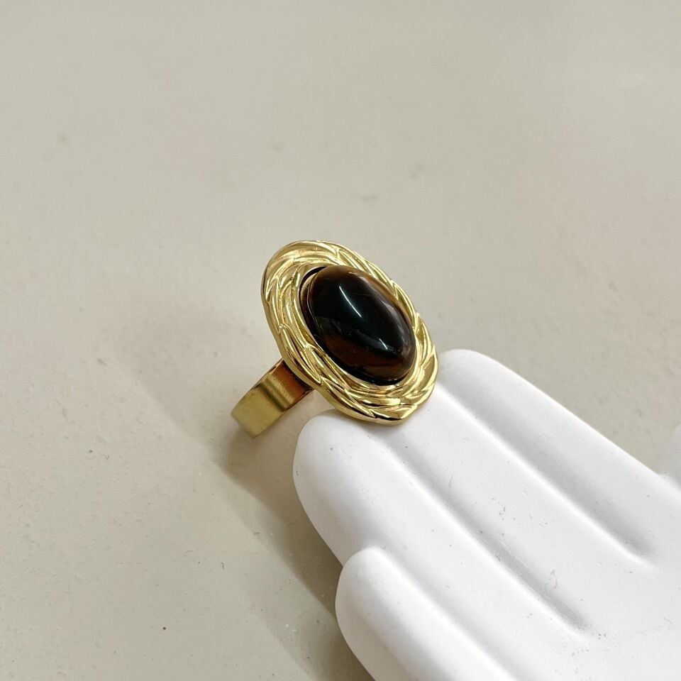 Çelik Kaplangözü Taşı Yüzük