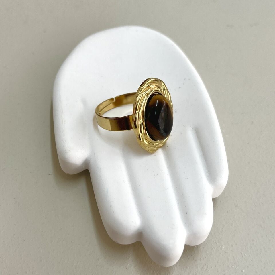 Çelik Kaplangözü Taşı Yüzük