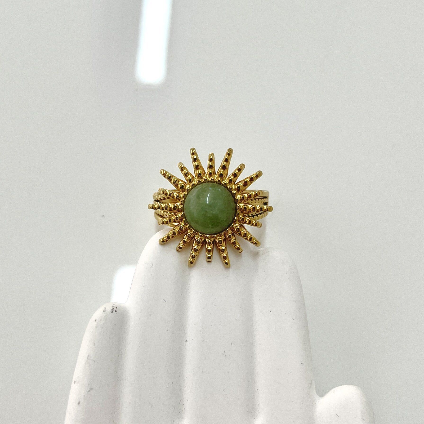 Çelik Aventurin Taşı Yüzük