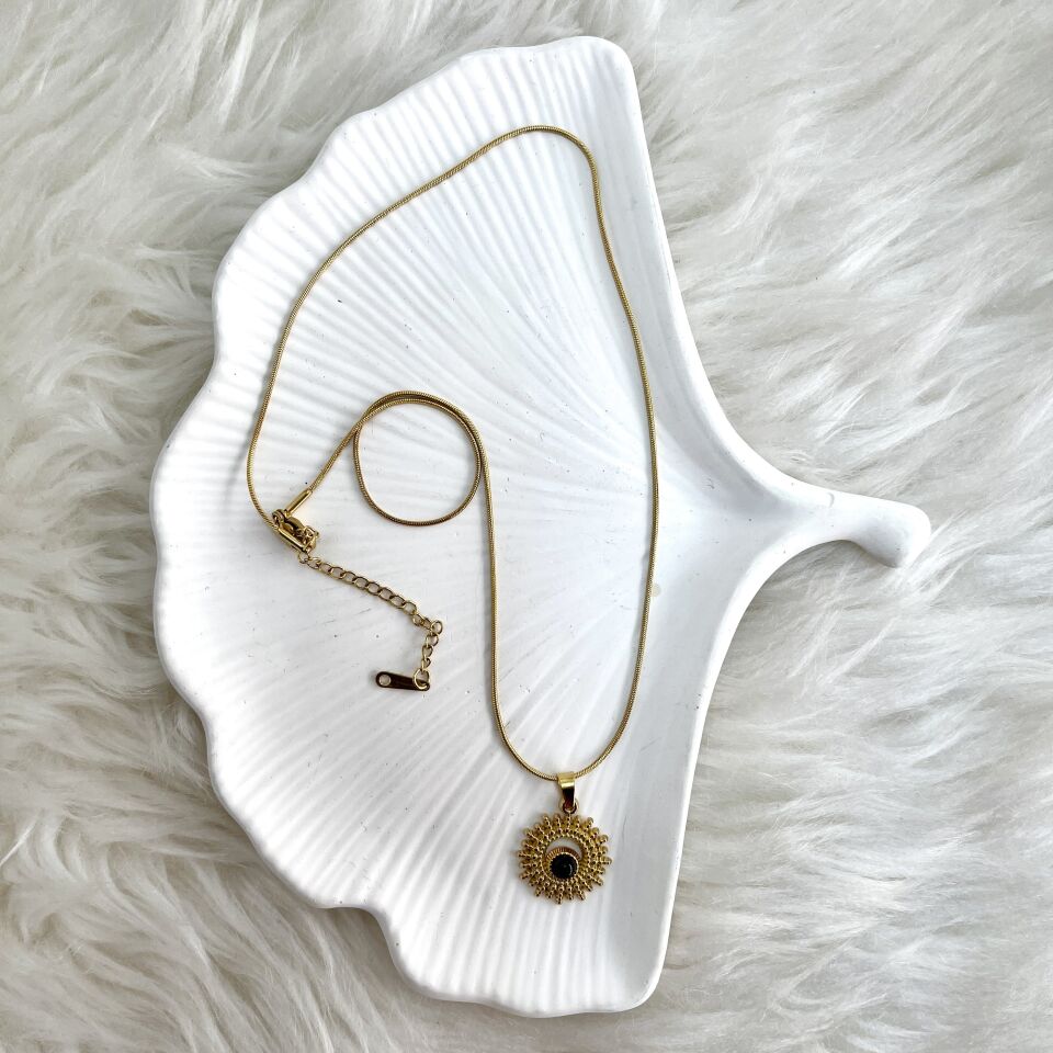 Çelik Oniks Taşı Kolye