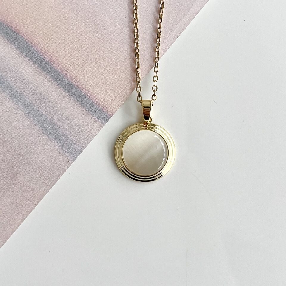 Çelik Kedi Gözü Kolye