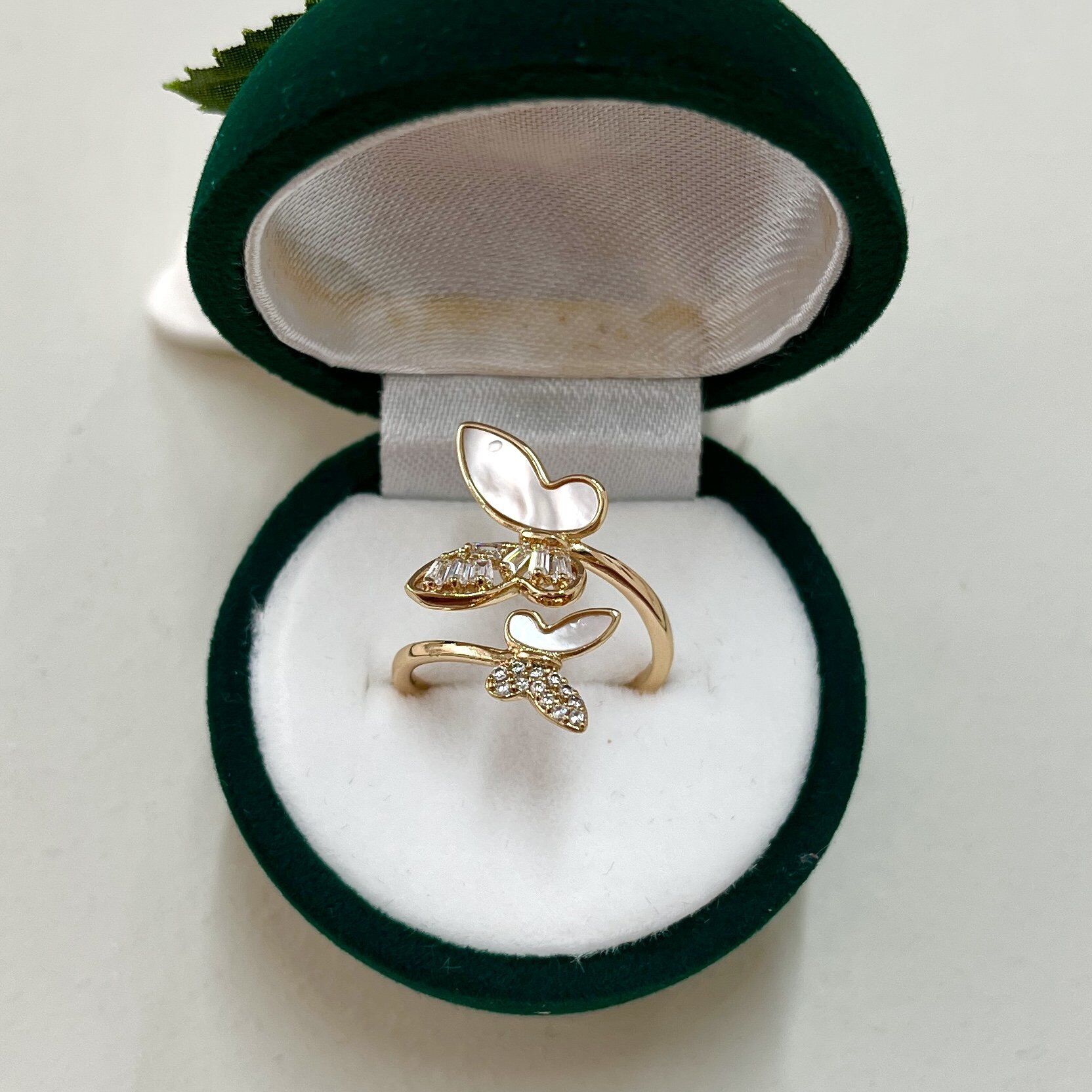 Xuping Sedef Taşı Kelebek Yüzük