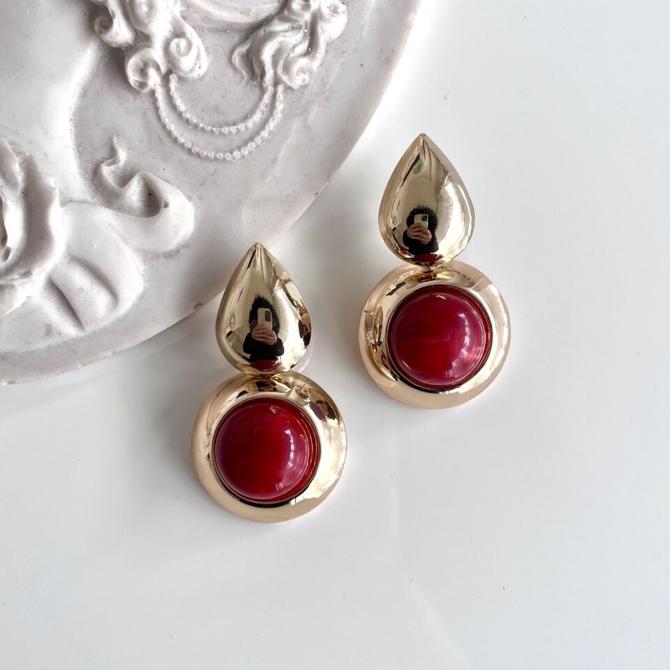 İthal Kırmızı Küpe