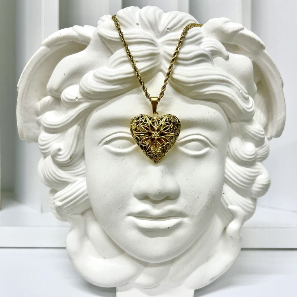 Çelik Açılabilir Kalp Kolye