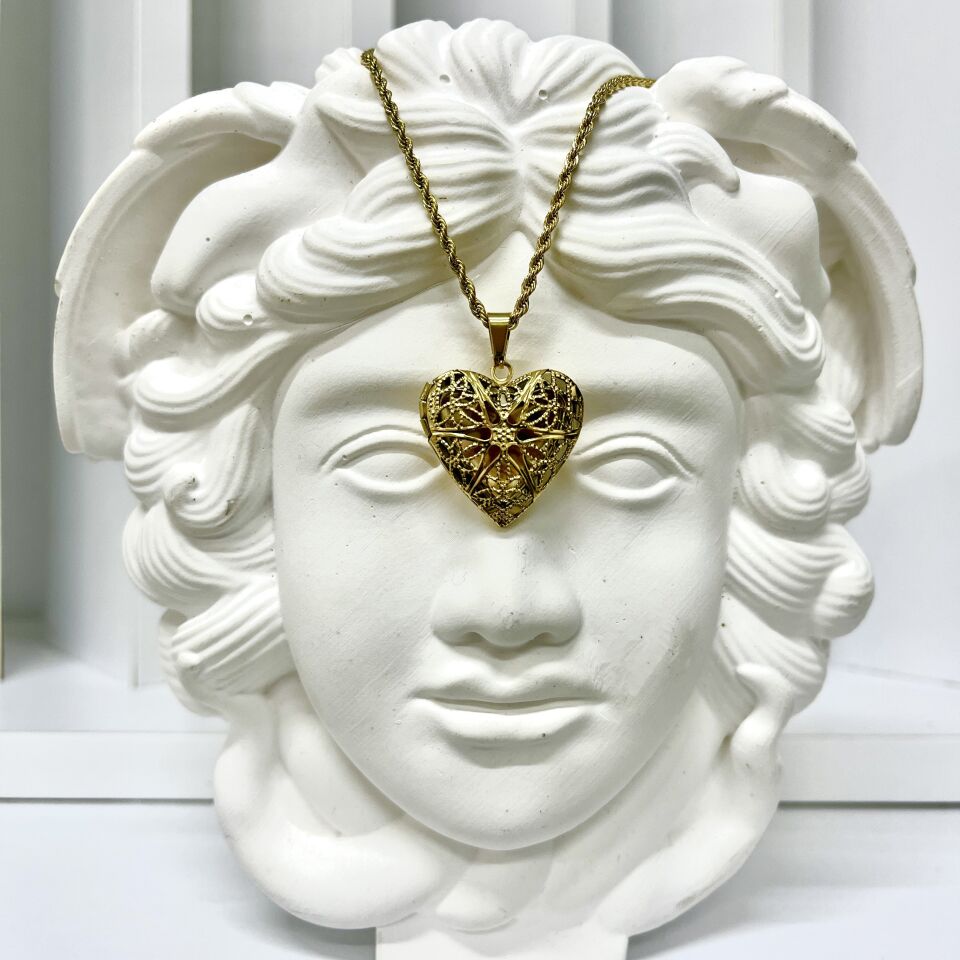 Çelik Açılabilir Kalp Kolye