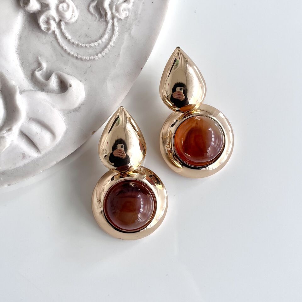 İthal Kahverengi Küpe