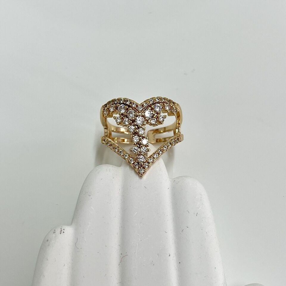 Özel Seri Zirkon Taş Kalp Yüzük