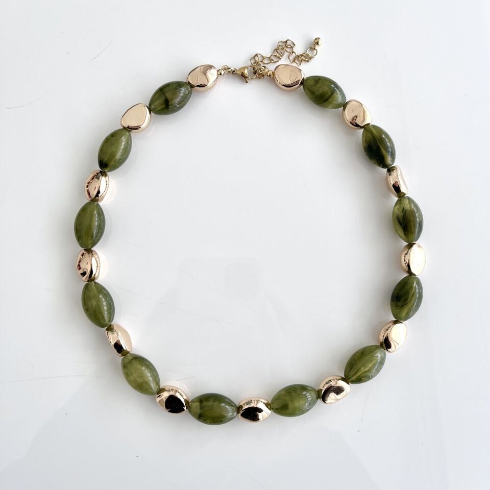 İthal Yeşil Boncuk Kolye