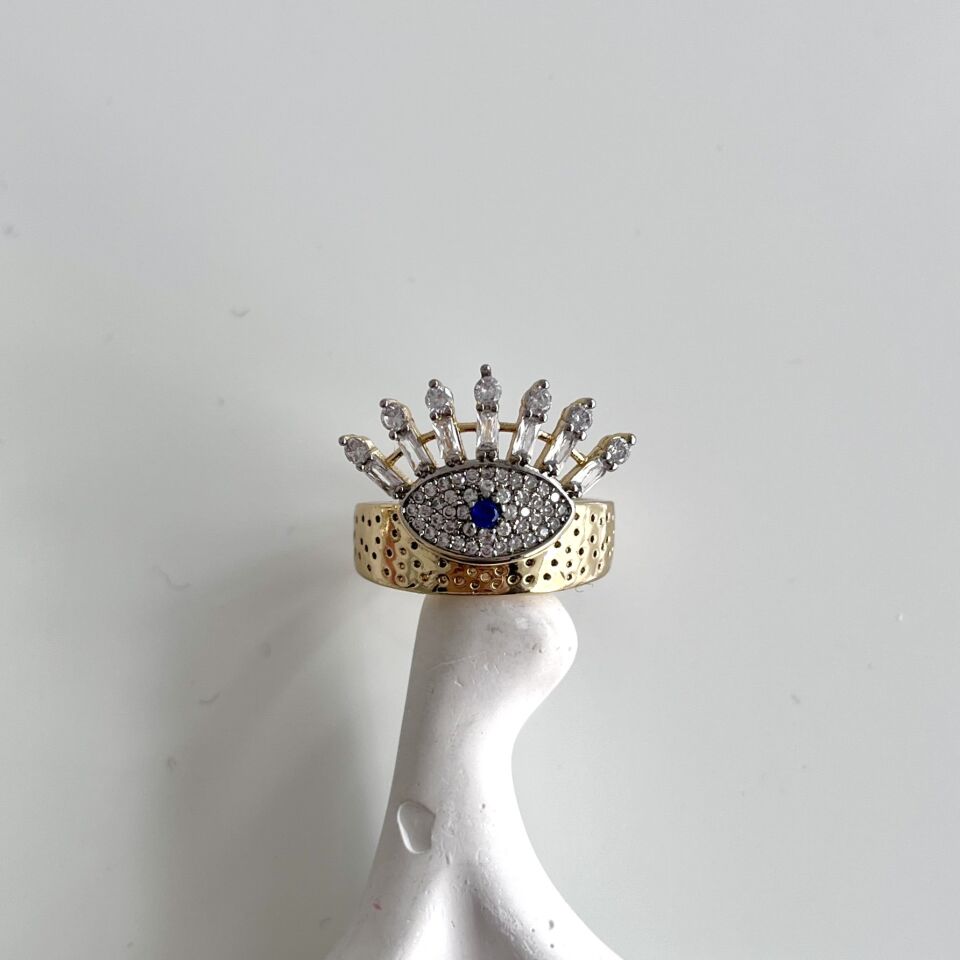 Çelik Taşlı Göz Yüzük