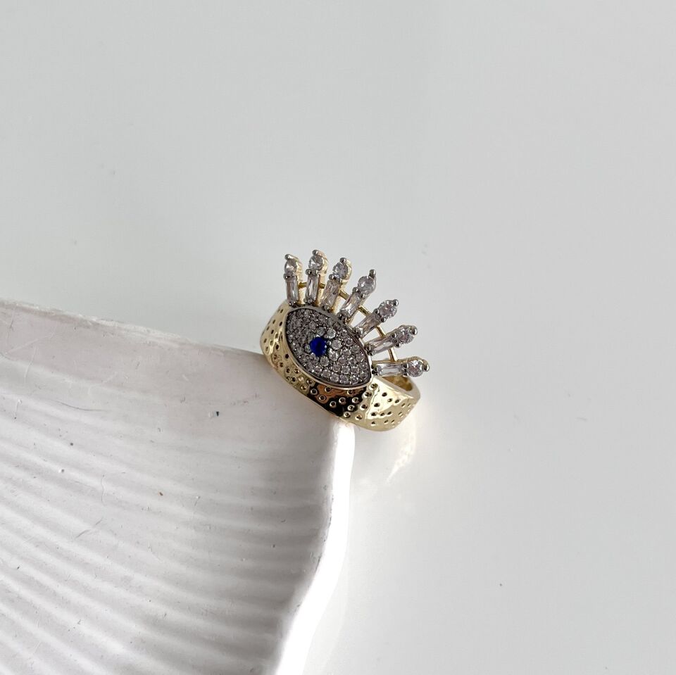 Çelik Taşlı Göz Yüzük