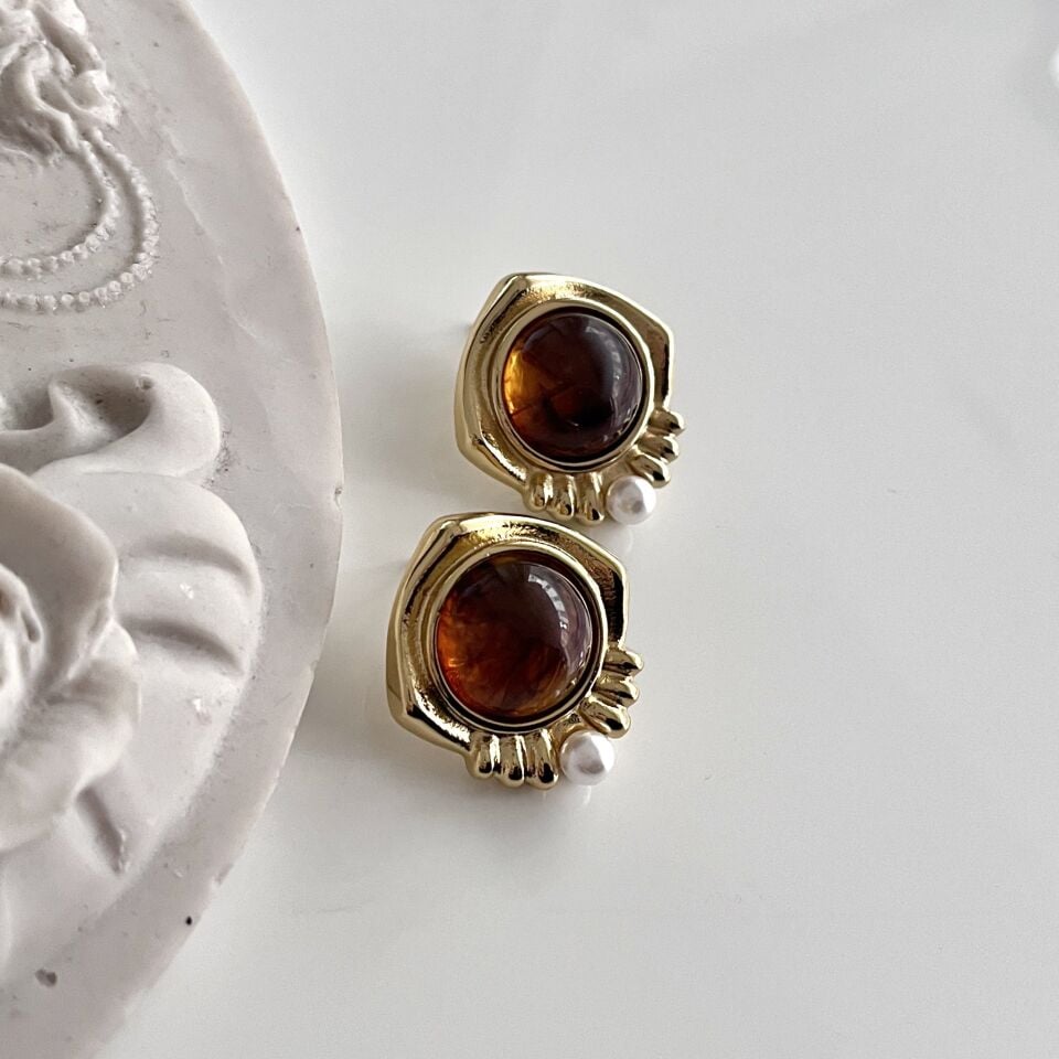 Çelik İnci Detay Vintage Küpe