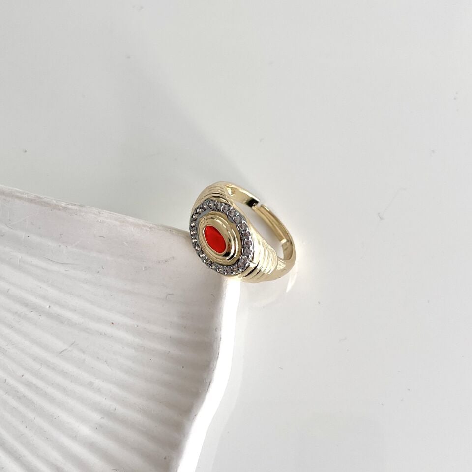 Özel Seri Kırmızı Taşlı Yüzük