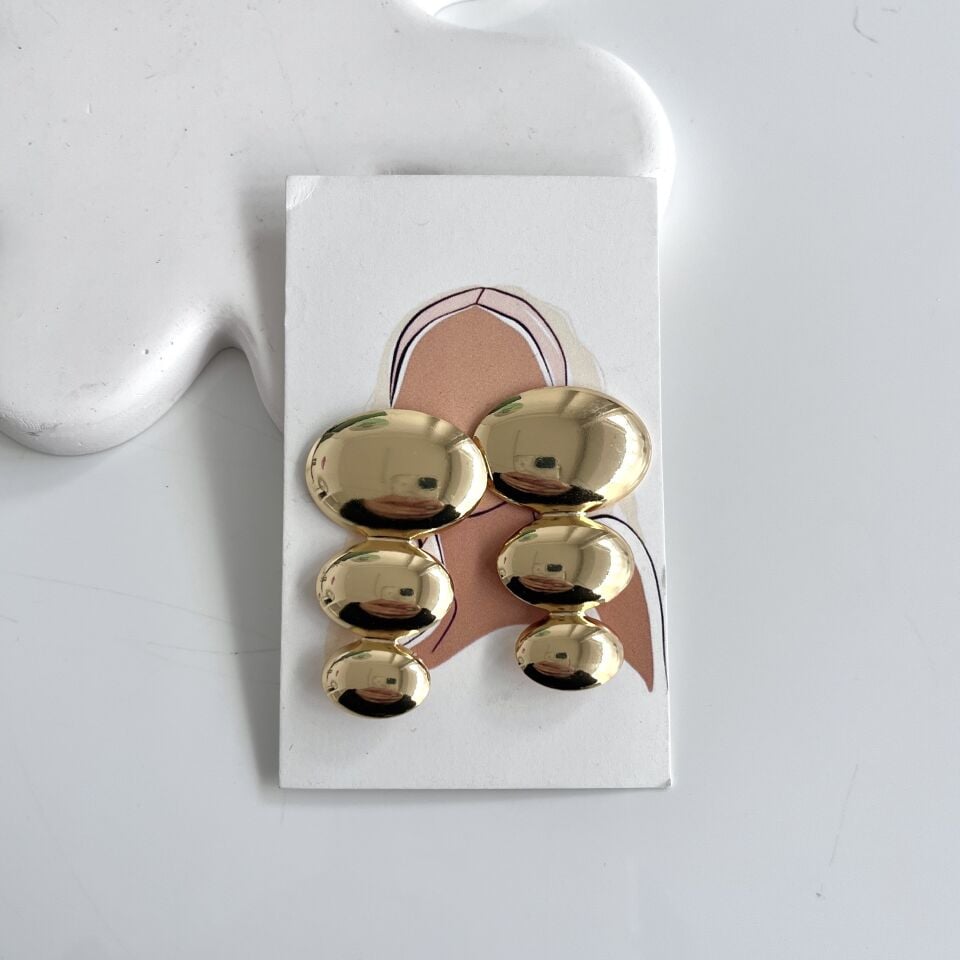 Çelik Üçlü Plaka Küpe