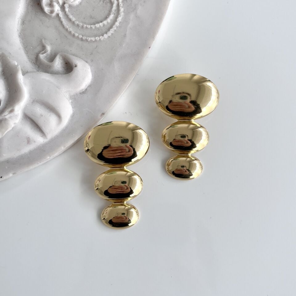 Çelik Üçlü Plaka Küpe