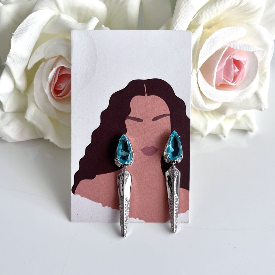 Xuping Mavi Taşlı Küpe