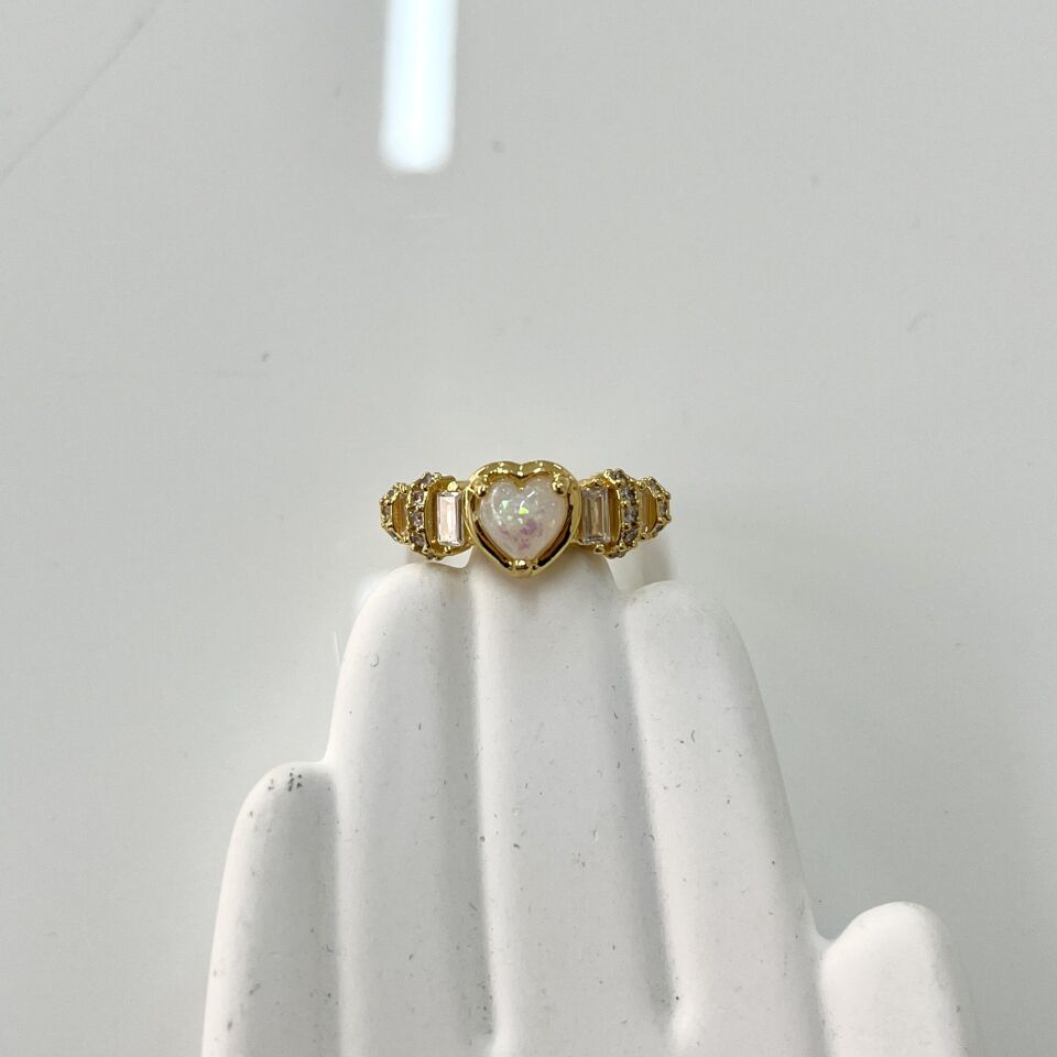 Taşlı Pırıltılı Kalp Prenses Yüzük