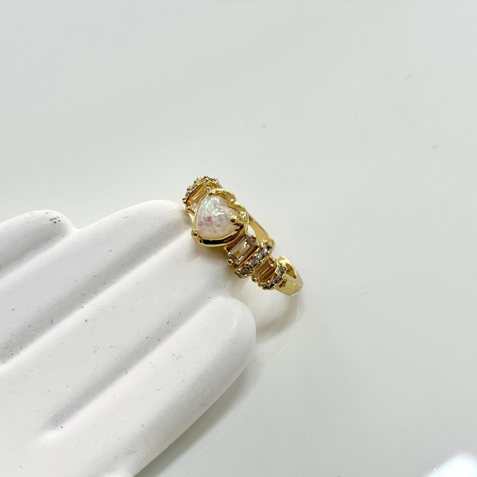 Taşlı Pırıltılı Kalp Prenses Yüzük