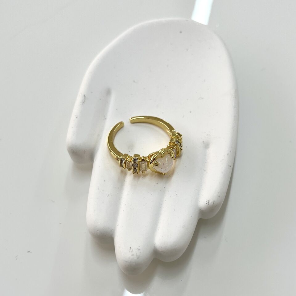 Taşlı Pırıltılı Kalp Prenses Yüzük