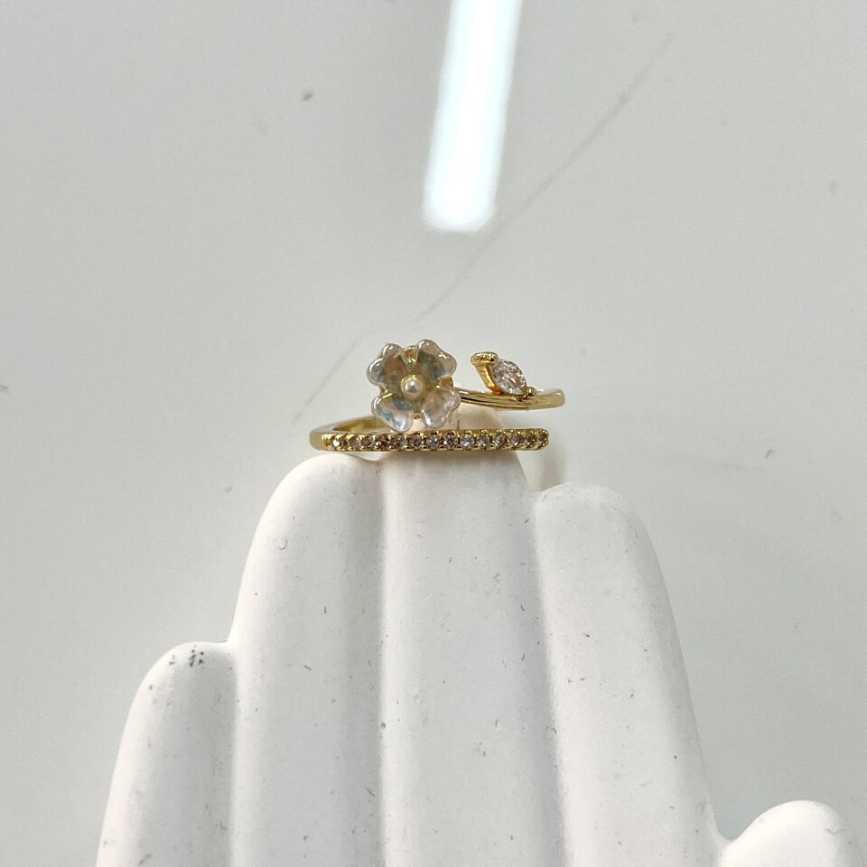 Taşlı Pırıltılı Çiçek Prenses Yüzük