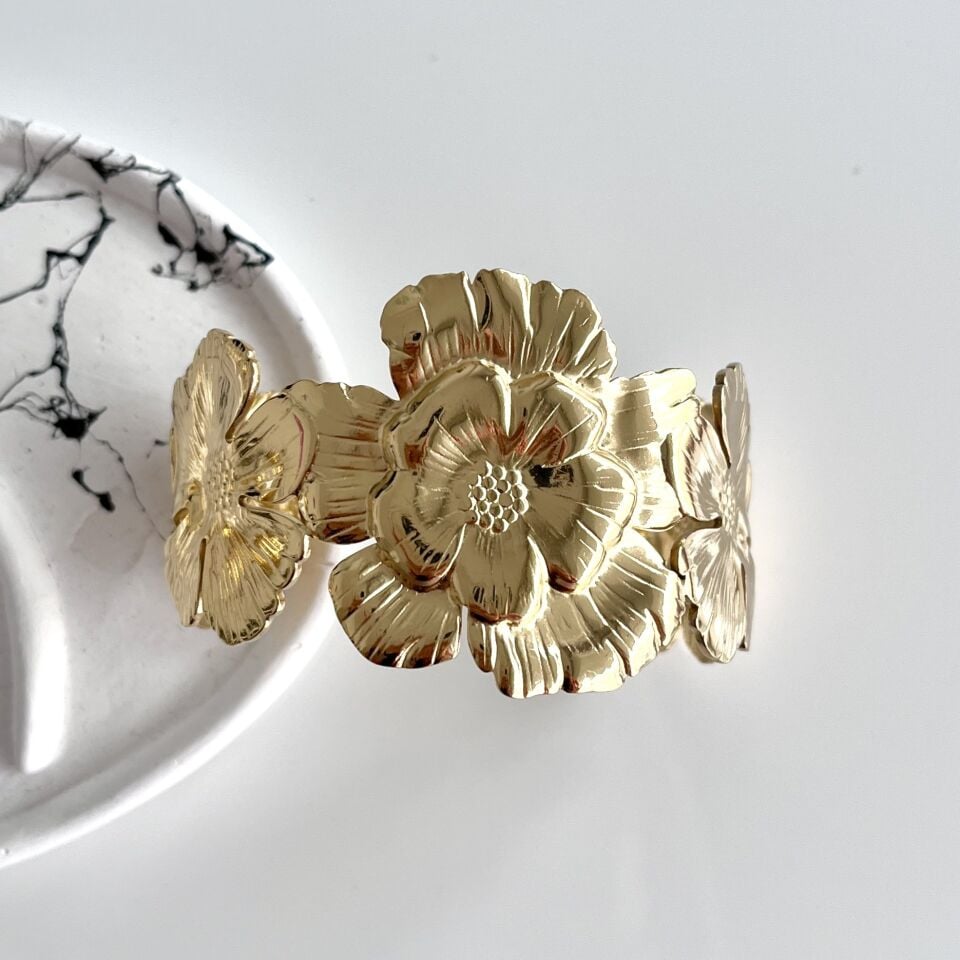 Çelik Çiçek Desenli Kelepçe