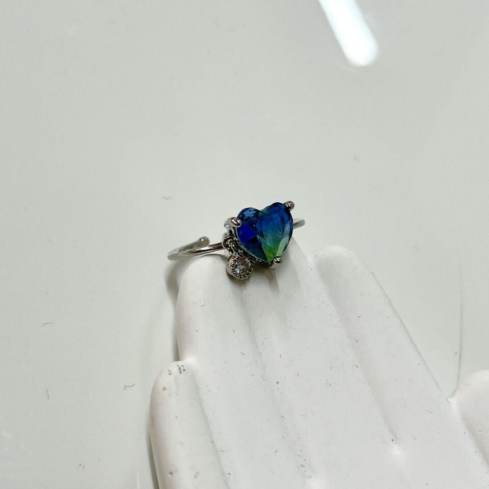 Lacivert Gradyan Kalpli Prenses Yüzük