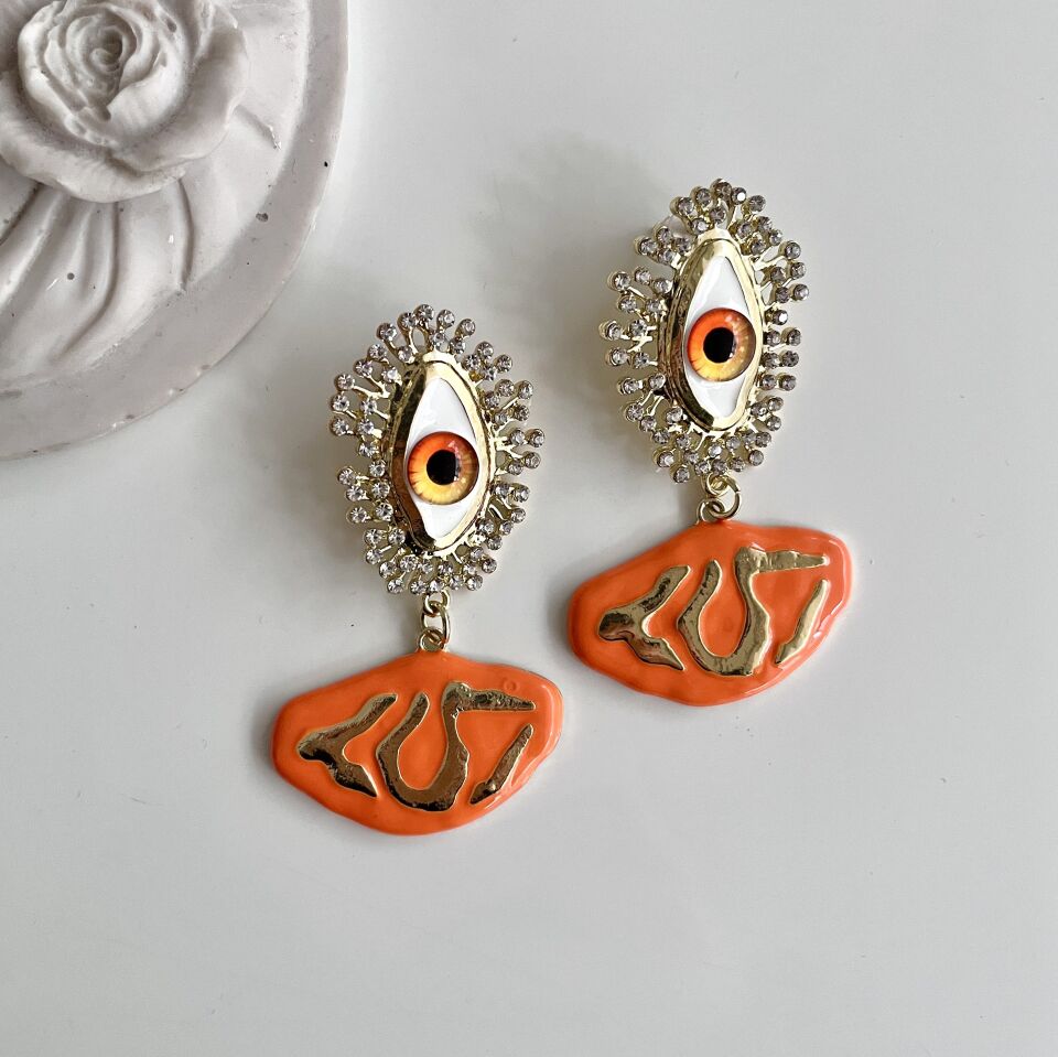 İthal Taşlı Göz Küpe