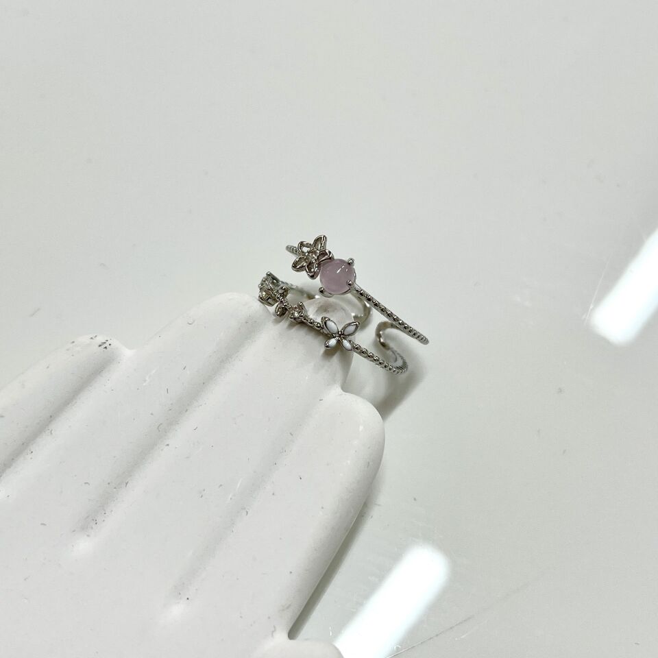 Pembe Taşlı Çiçek Prenses Yüzük