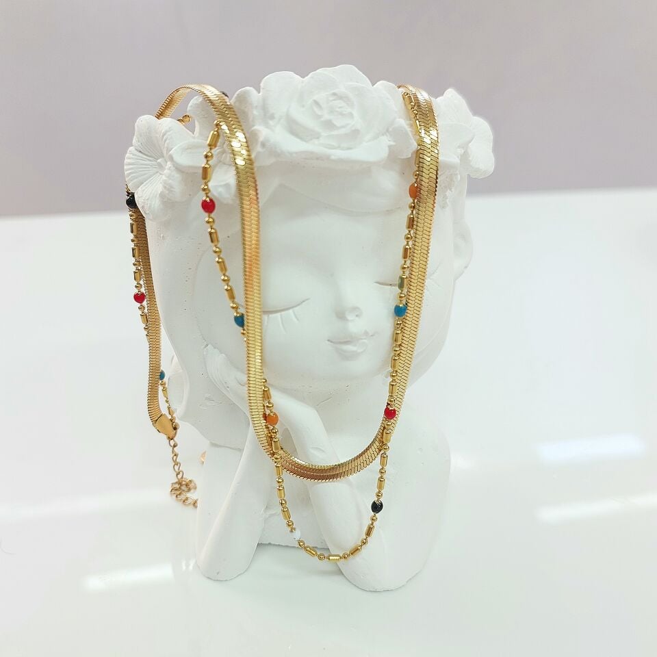 Çelik Renkli İtalyan Kolye