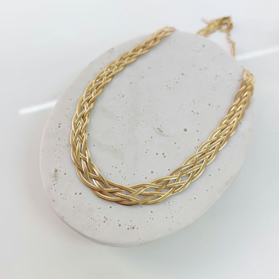 Çelik Dört Seri Sarmal Kolye